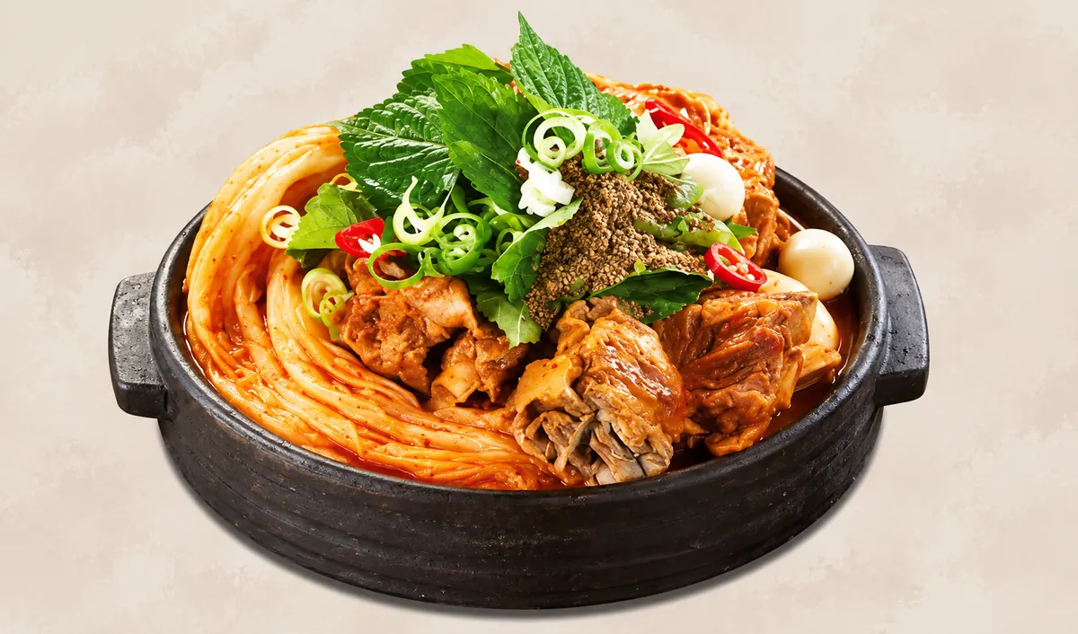 MUCHUNG GAMJATANG · 무청감자탕 — Korean gamjatang, built on back bones and siraegi.