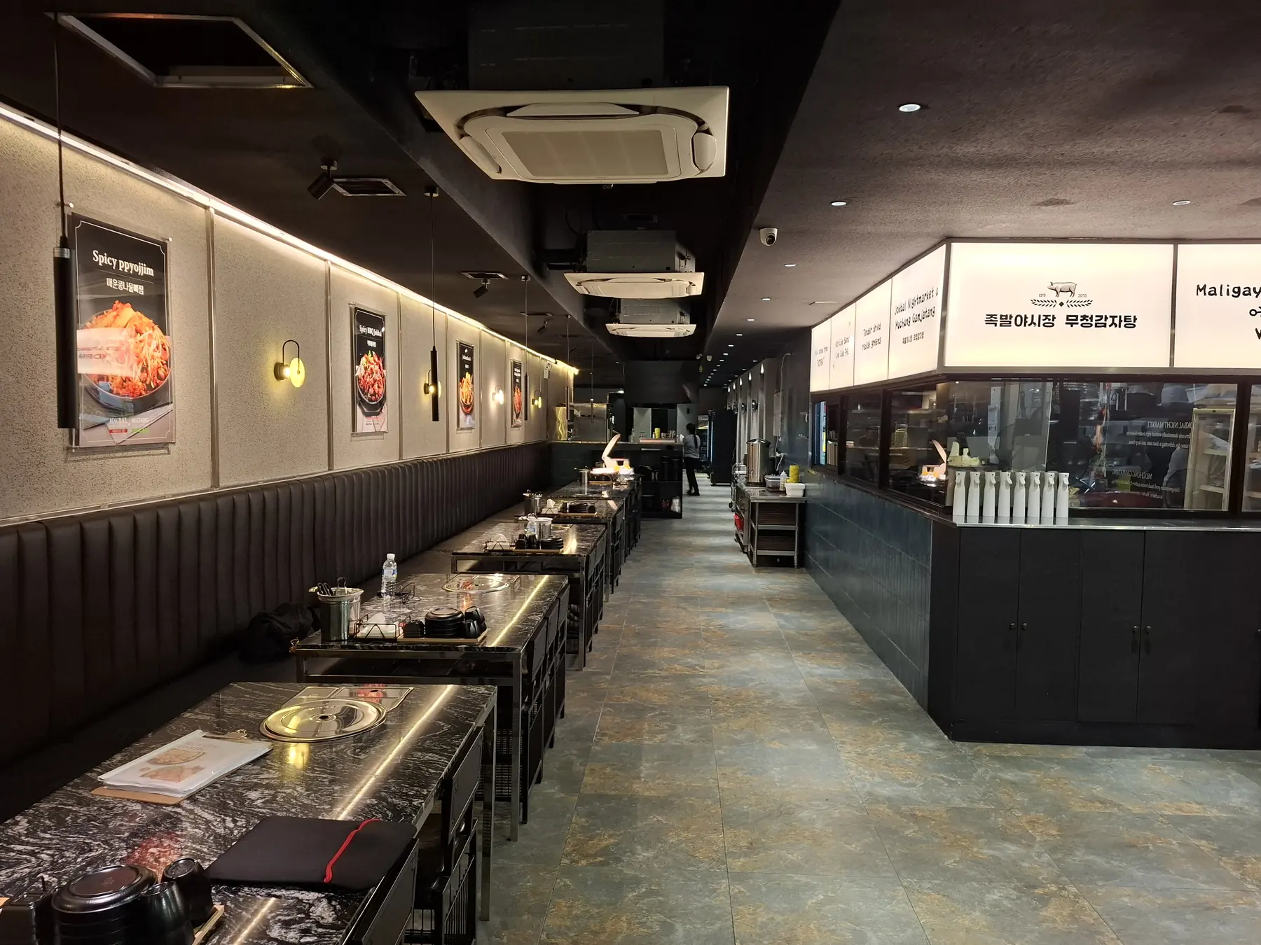 Tables laid out for a full house